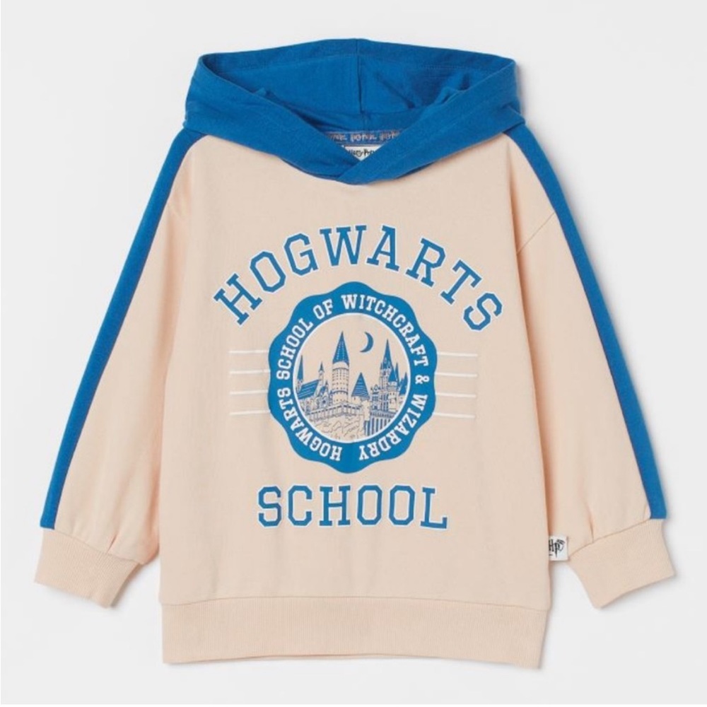 H&M x HARRY POTTER Hogwarts School of Witchcraft Blue/Ivory Hoodie 5/6